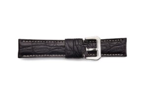 STR-4528-Black Genuine Panerai Style Matte Crocodile Leather Regular Watch Strap