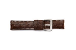 STR-4528-Brown Genuine Panerai Style Matte Crocodile Leather Regular Watch Strap