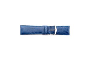 STR-4464S-Blue Flat Lizard Grain Stitched Short Watch Strap