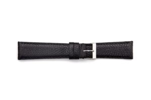 STR-4464-Black Flat Lizard Grain Stitched Regular Watch Strap