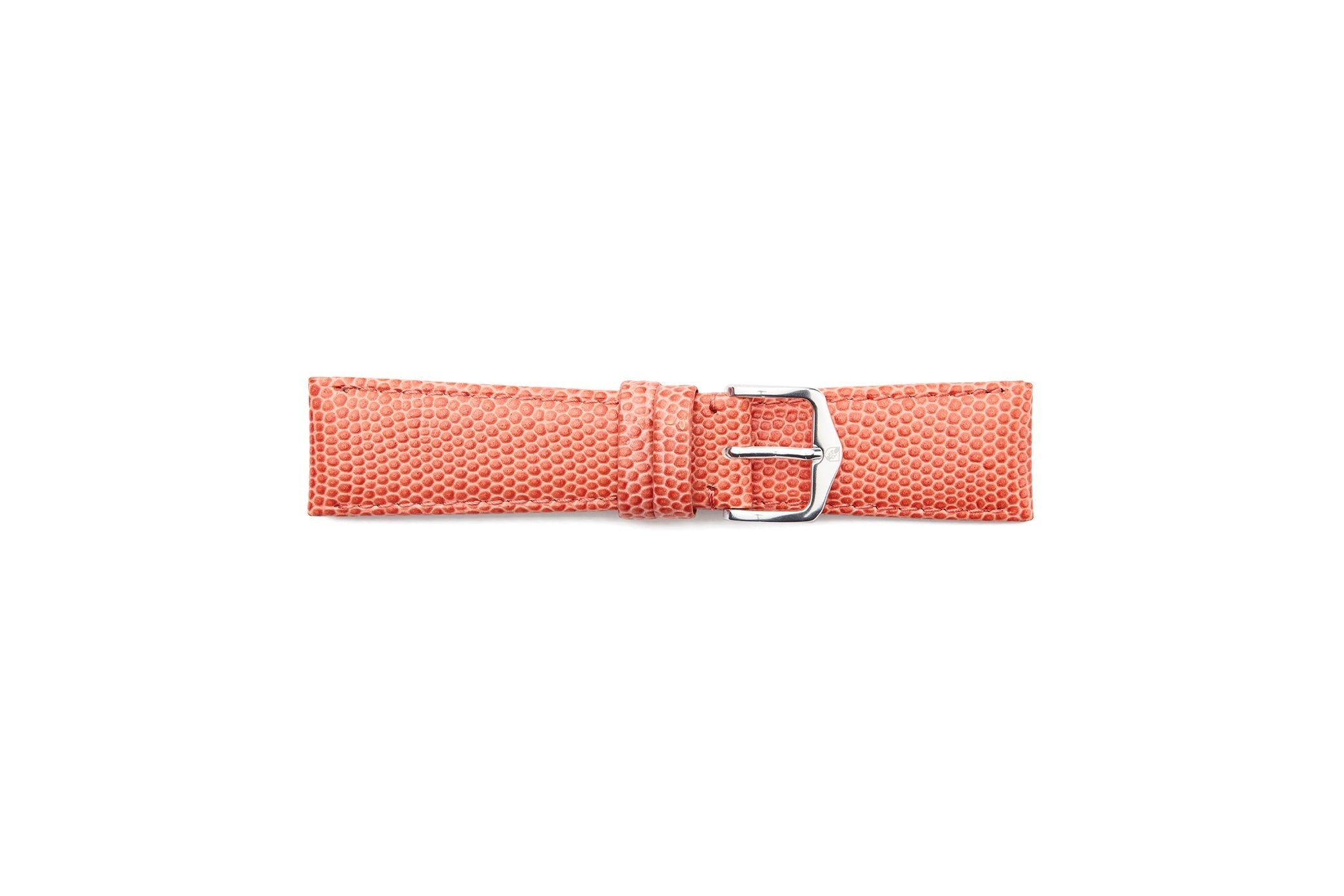 STR-4464S-Orange Flat Lizard Grain Stitched Short Watch Strap