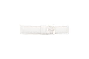 STR-4464S-White Flat Lizard Grain Stitched Short Watch Strap