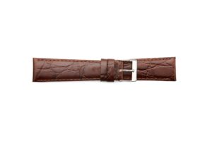 STR-4558-Brown Crocodile Grain Padded Regular Watch Strap