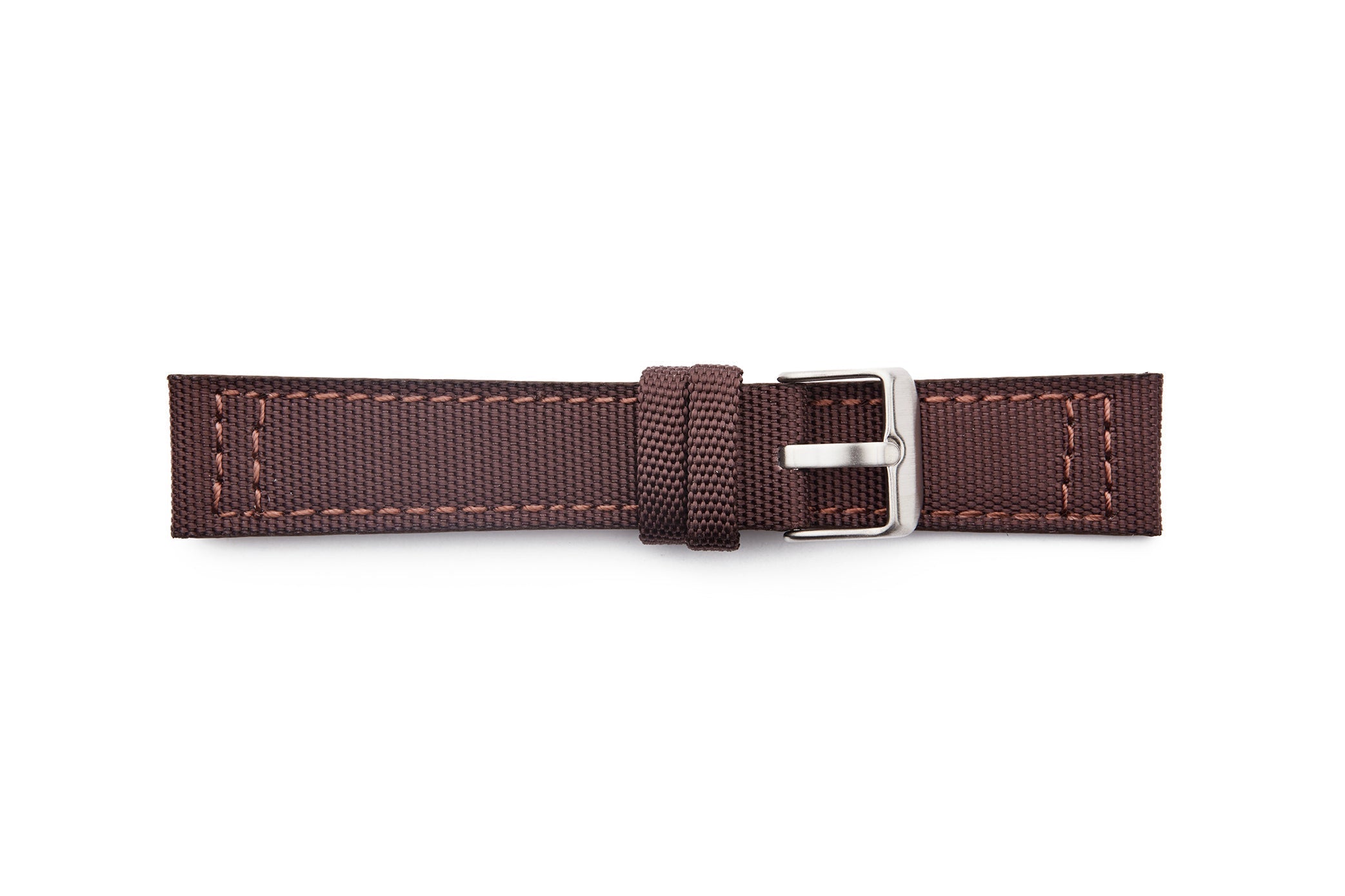 STR-4476-Brown Canvas on Leather Regular Watch Strap