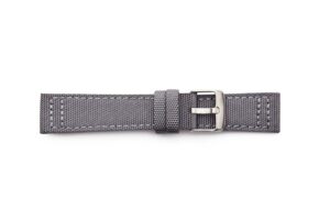STR-4476-Grey Canvas on Leather Regular Watch Strap