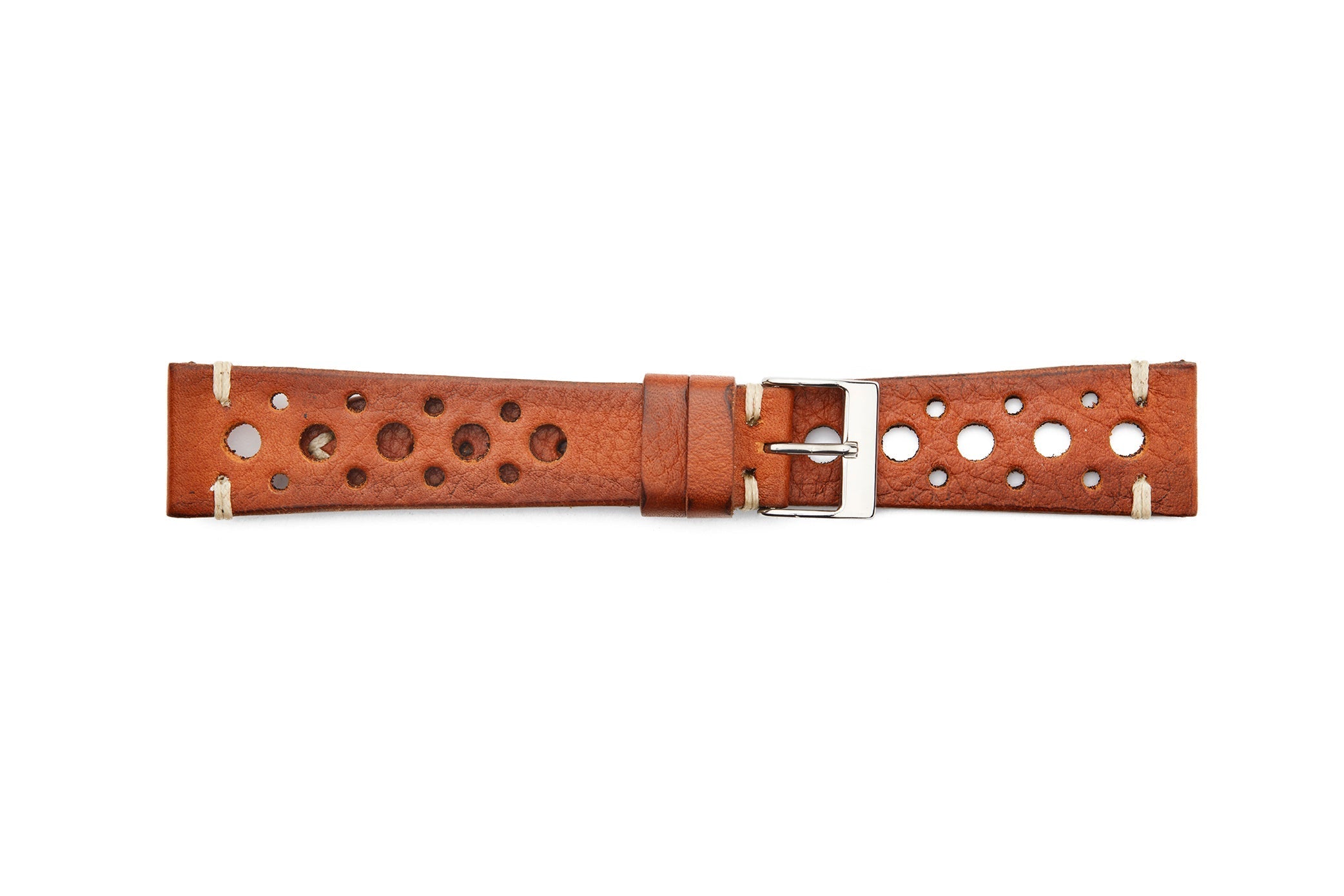 STR-4530-Cognac Rally Racing Vintage Style Regular Watch Strap