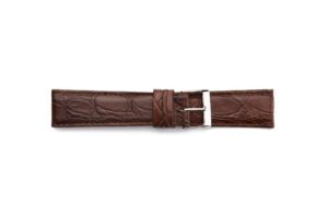 STR-4508-Brown Matte Genuine Crocodile Watch Strap
