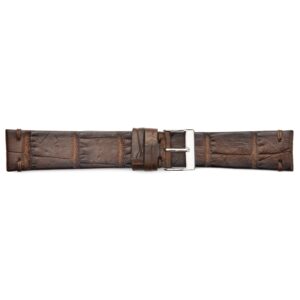 STR-4532-Brown Genuine Vintage Style Crocodile Regular Watch Strap