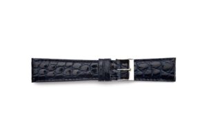 STR-4510-Navy Polished Genuine Crocodile Watch Strap