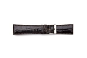 STR-4514-Brown Polished Genuine Alligator  Watch Band