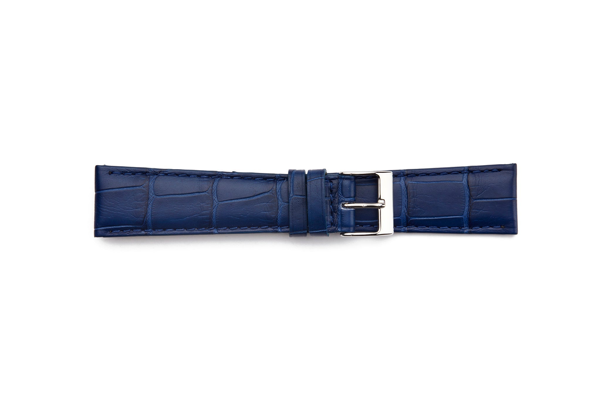 STR-4512-Blue Genuine Alligator Matte Watch Strap