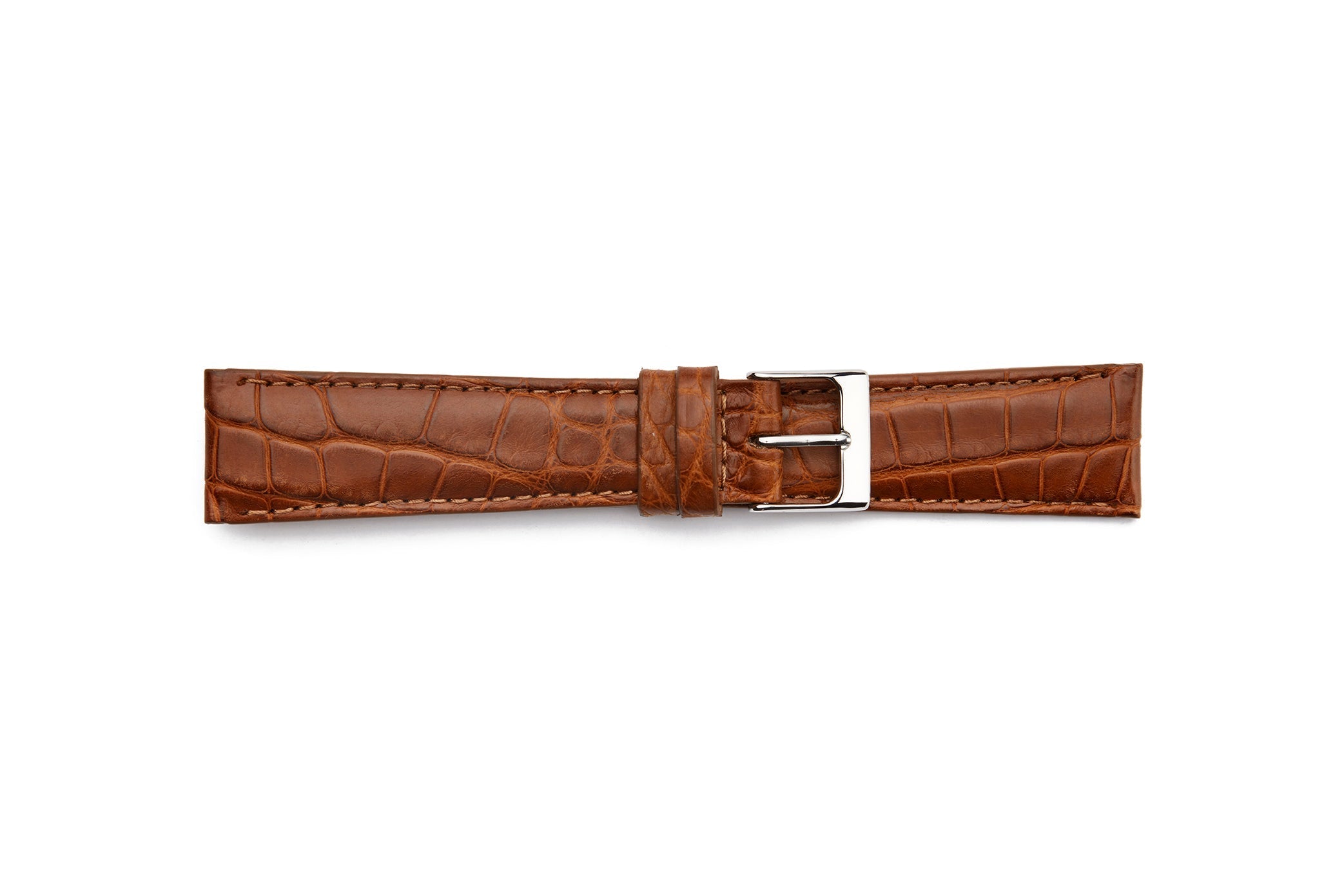 STR-4512-Cognac Genuine Alligator Matte Watch Strap