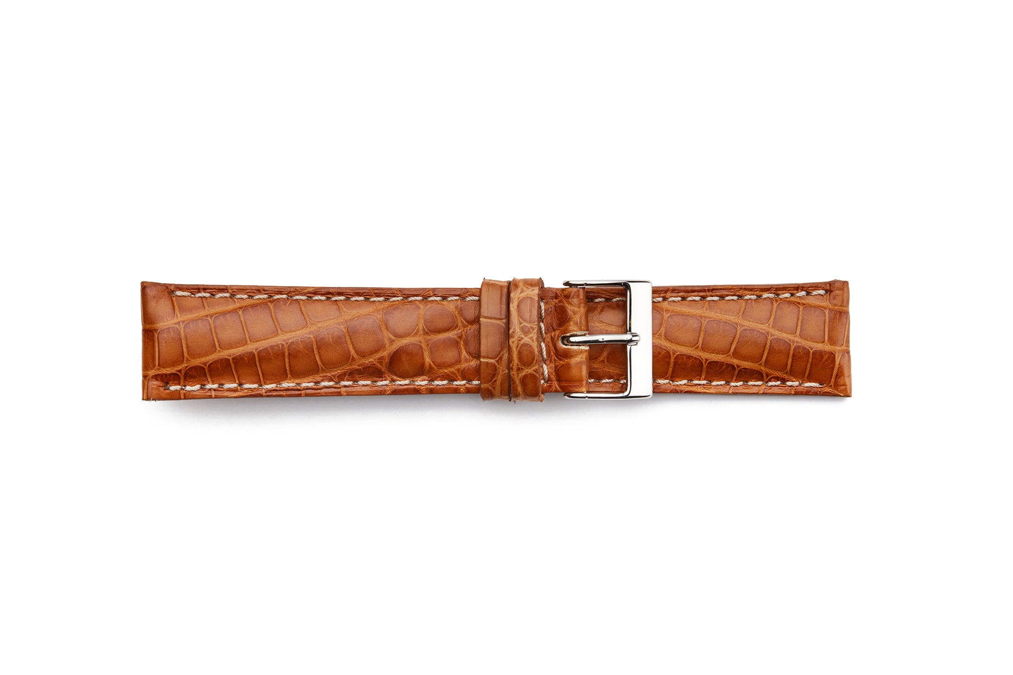 STR-4512-Tan Genuine Alligator Matte Watch Strap