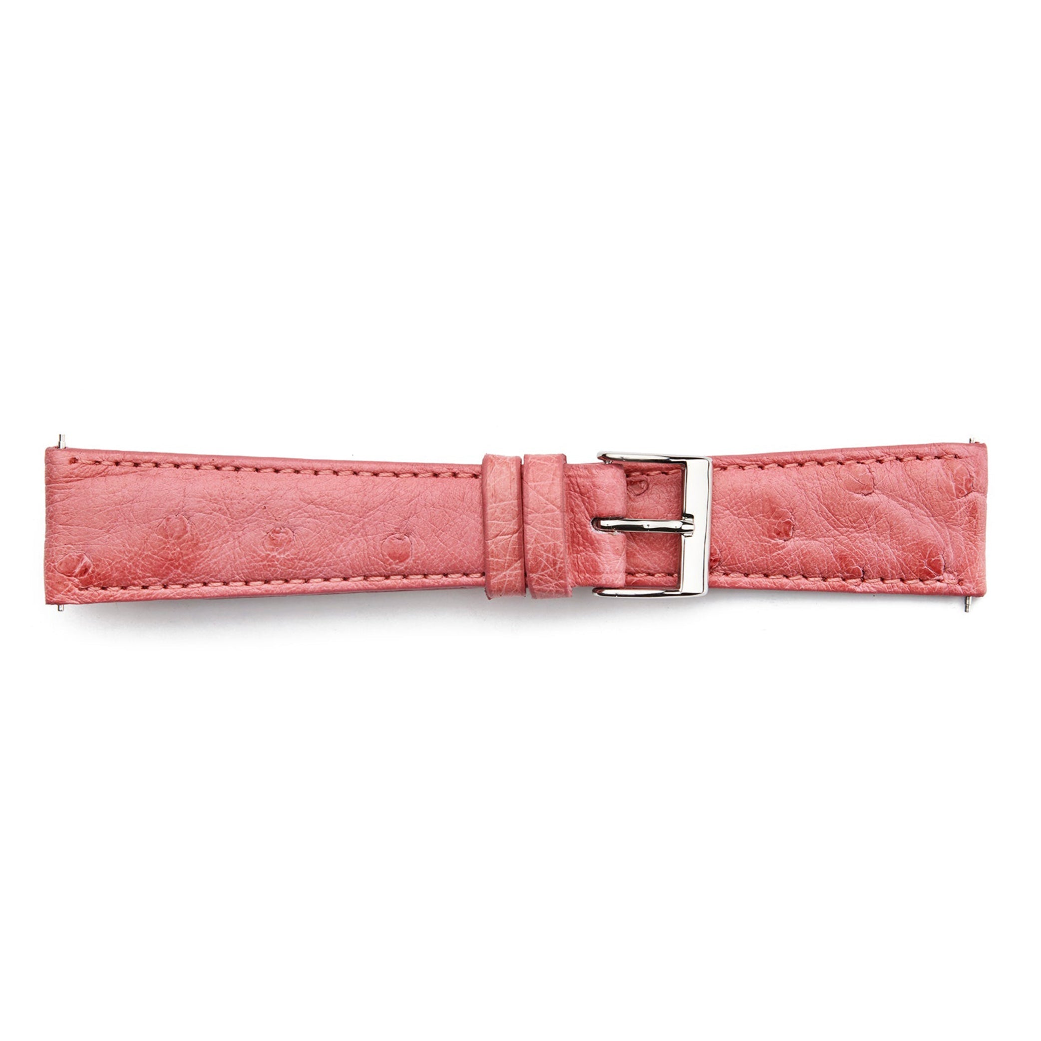 STR-4522S-Pink Ostrich Leather Watch Short Strap