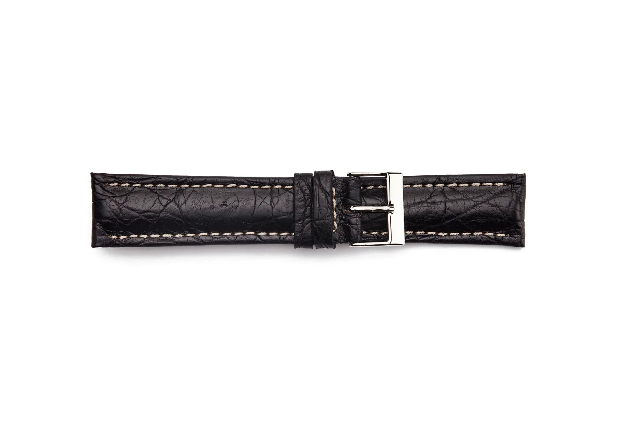 STR-4516L Long Black Matte Genuine Crocodile Breitling Style Watch Strap