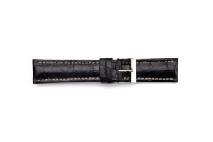 STR-4518-Black Genuine, Polished Crocodile Breitling Style Regular Watch Strap
