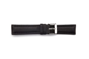 STR-4496-Black Half Padded Calfskin Regular Watch Strap
