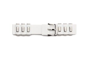 STR-4594-White Rubber Regular Watch Strap With Stainless Steel Lugs