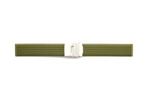 STR-4676-Army Green Rubber Deployant Regular Watch Strap with Tire Tread Design