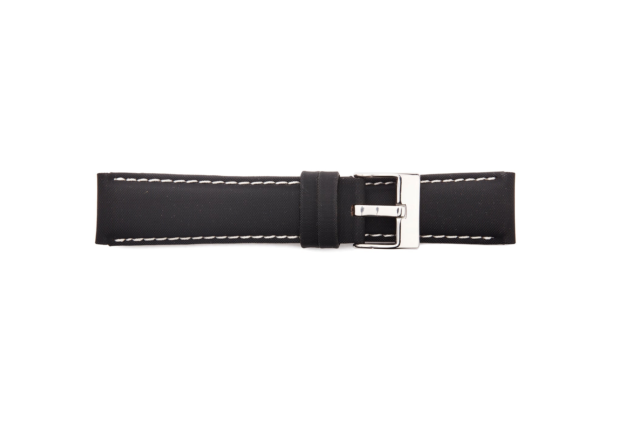 STR-4578-Black & White Scuba Style Water Resistant Regular Watch Strap