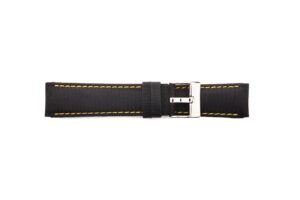 STR-4578-Black & Yellow Scuba Style Water Resistant Regular Watch Strap