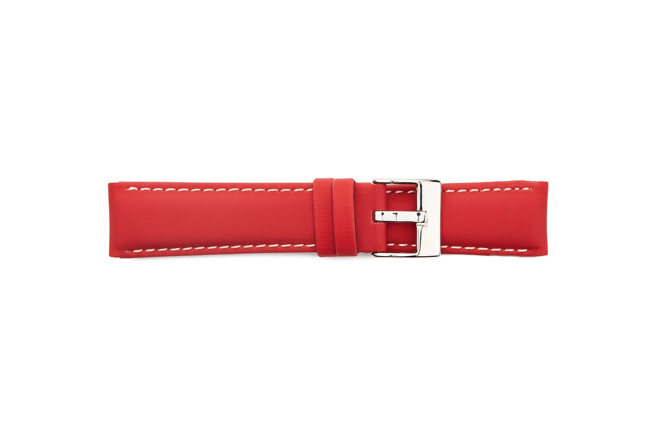 STR-4578-Red & White Scuba Style Water Resistant Regular Watch Strap