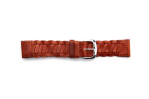 STR-4494-Tan Braided Leather Regular Watch Strap