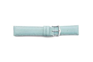 HB1-906CL Light Blue Colored Genuine Lizard Padded and Stitched Regular Watch Strap