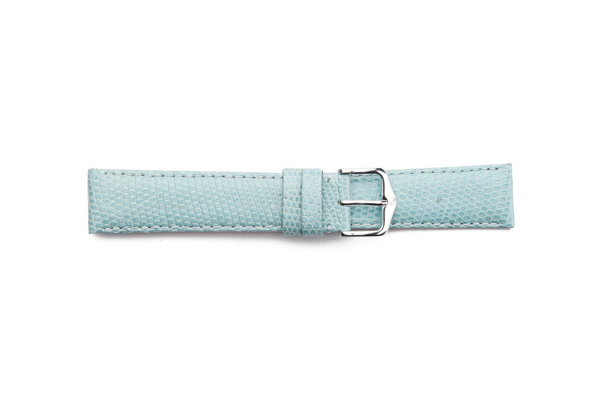 HB1-906CL Light Blue Colored Genuine Lizard Padded and Stitched Regular Watch Strap