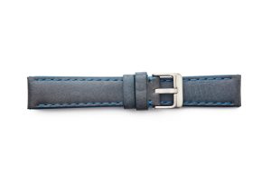 LBV-982M Blue Heavy Italian Calfskin Strap with Matching Stitch