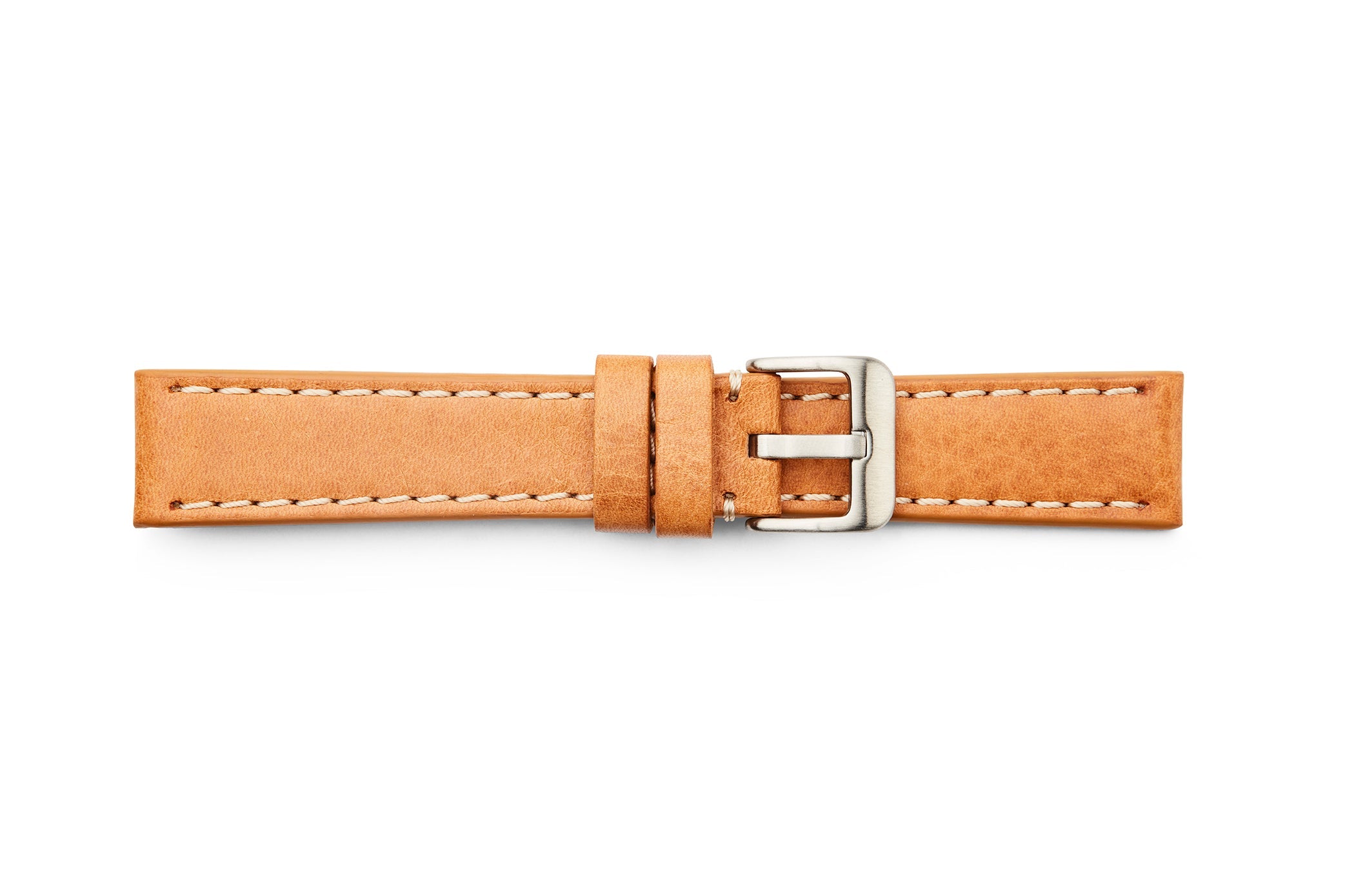 LBV-982C Tan Rustic Leather Regular Watch Strap with Contrasting Stitching